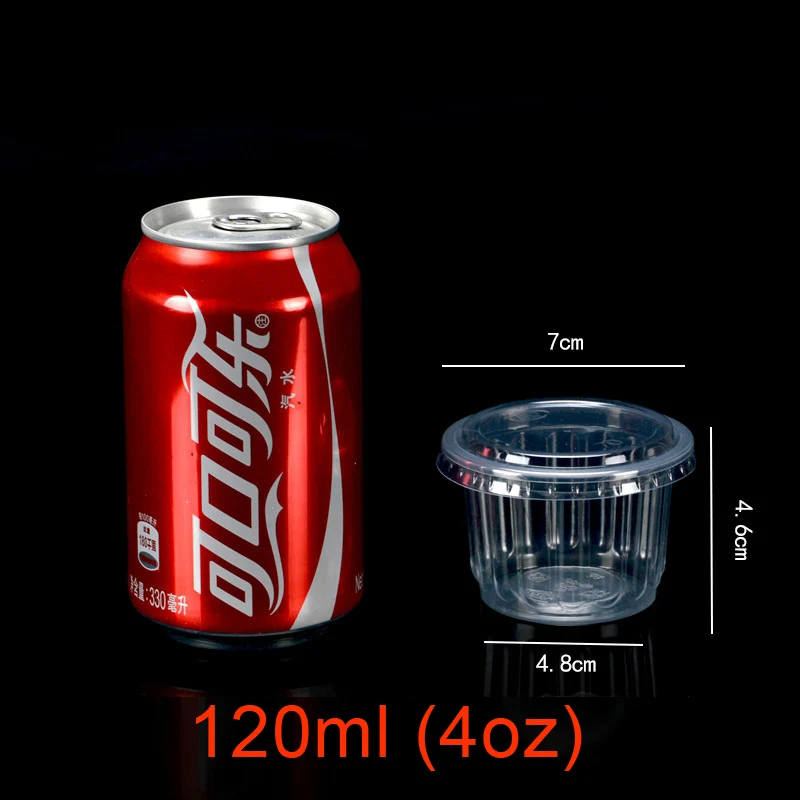 4oz 120ml 200 Декодер каналов кабельного телевидения одноразовые чашки для пудинга стакан с пластиковой крышкой силиконовая миска для десерта йогурт маленькую коробочку дома вечерние свадебные выпечки сливы 3/4/5/8/10 унций - Цвет: 4oz 120ml
