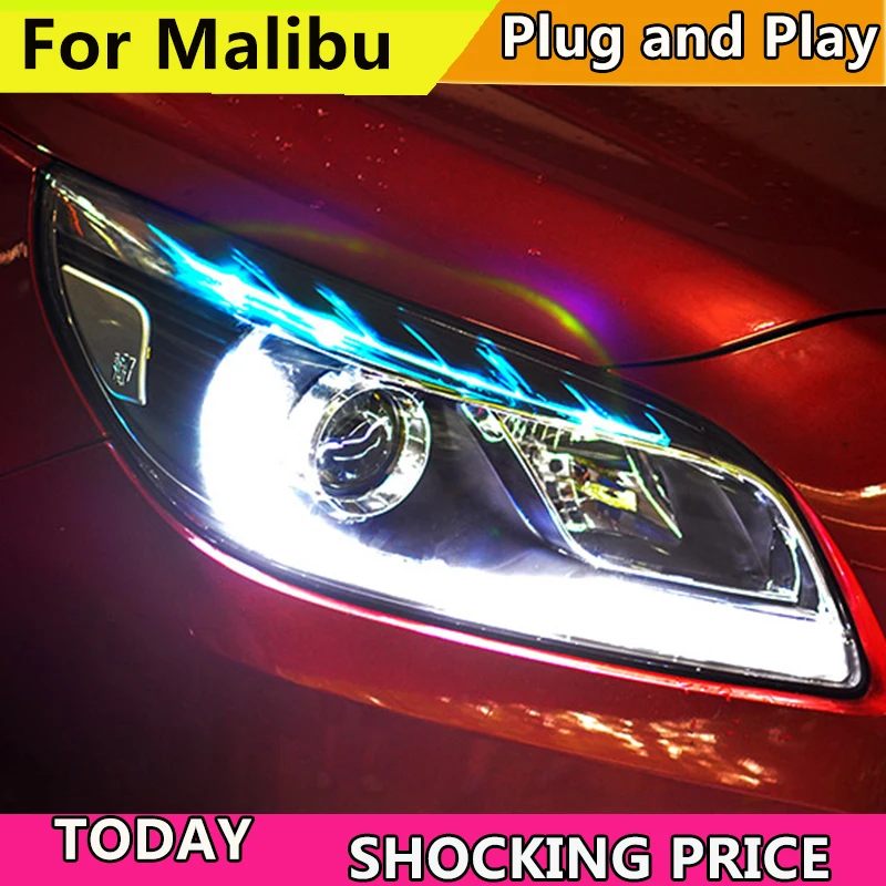 

Автомобиль Стайлинг для Chevrolet Malibu фары 2012 2013 2014 фары DRL двухлучевые линзы H7 HID Ксеноновые Биксеноновые линзы ближнего света