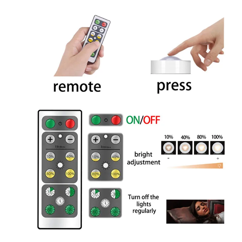 HKZZI беспроводной датчик касания с регулируемой яркостью светодиодный ночник под
