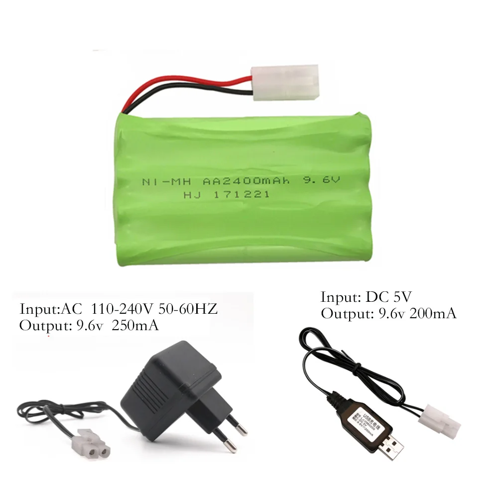 

9.6V 2400mAh Remote Control toy security facilities AA Battery Ni-MH battery group With Charger Sets Ket-2p /Tamiya Connectors