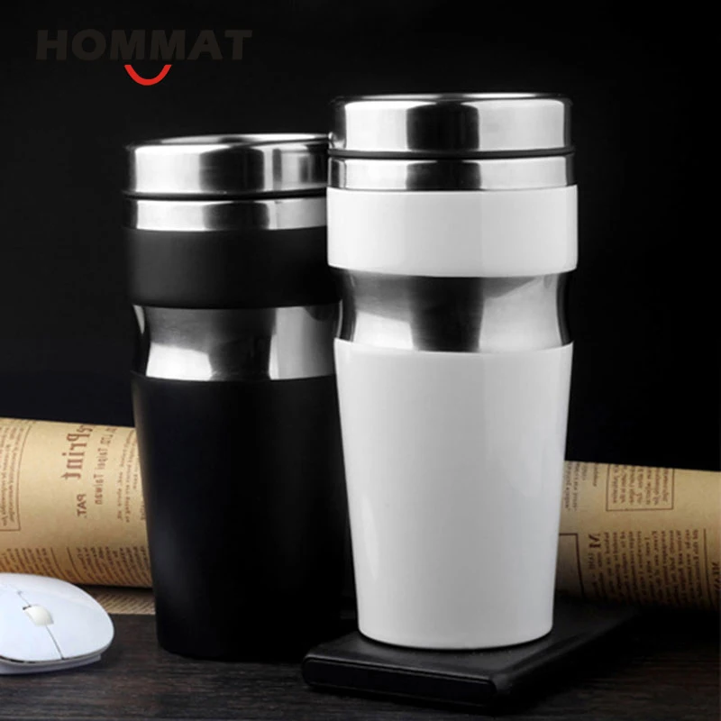 Double Wall Stainless Steel Travel Mug Tea Cup Coffee Water Bottle Tumbler Mugs 450 ml 15 oz for Camping Hiking Cups | Дом и сад