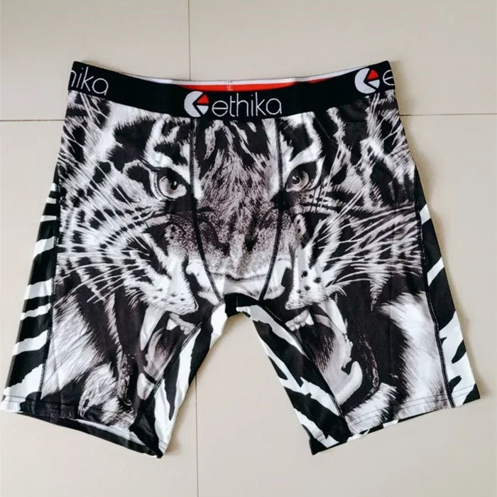 tiger Ethika, мужские трусы брендовые, Спортивное нижнее белье, мужские, дышащие, полиэстер, спандекс, боксеры, длинные, мужские, с мультяшным принтом, мужские, боксеры, длинные ноги - Цвет: tiger