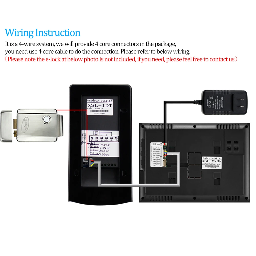 7 дюймовый цветной проводной видеодомофон TFT система RFID доступа 2 монитора камера