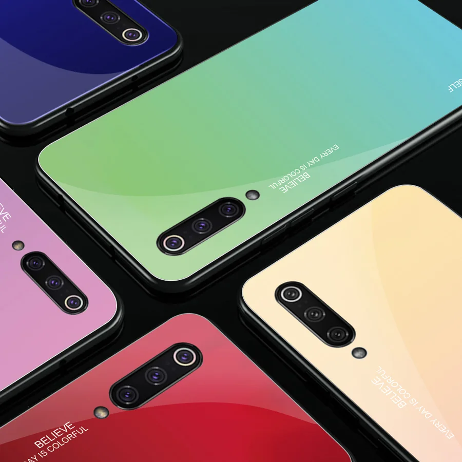 IQD градиентное стекло для Xiaomi Mi 9 SE чехол телефона защитный Redmi Note 7 чехлы Мягкий