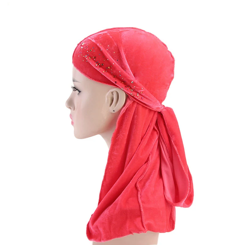 Унисекс дышащая бандана шляпа дрель бархат дюраг до тряпка длинный хвост