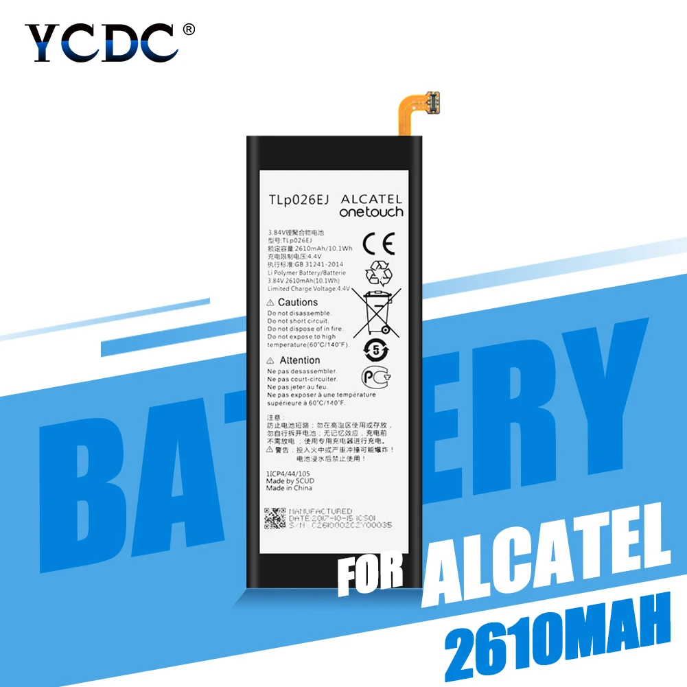 Высокое качество TLp026EJ 3 84 V 2610mAh батарея телефона для Alcatel One Touch Idol 4 / LTE Dual SIM OT 6055B 6055H