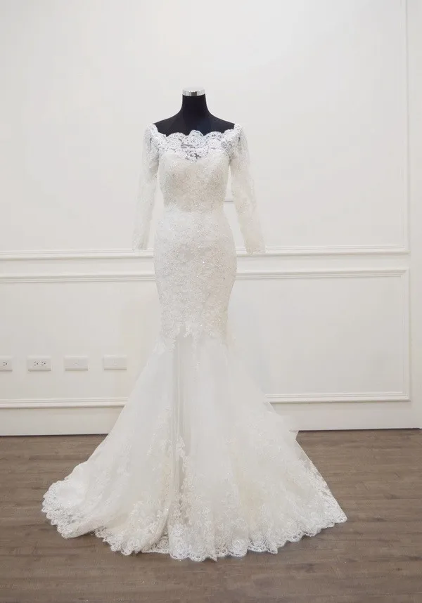 Vestido de noiva винтажные кружевные недорогие свадебные платья русалки с длинными