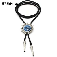 2017 new colorful trees cowboy bolo tie vintage tree of life neck tie slide glass photo jewelry shirt accessory for men women