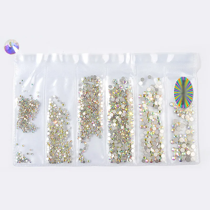

Small Sizes Rhinestones Nail Art Crystal Glass Round Flatback 789