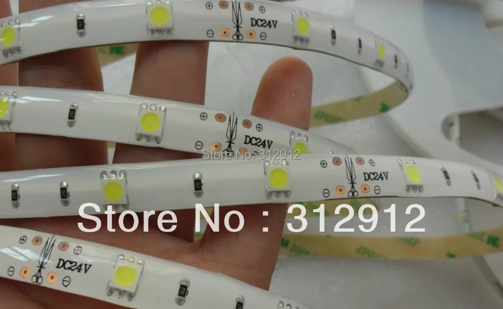 

DC24V 5M 150 Leds LED Strip;30leds/m,waterproof in silicon coating,IP65 rated
