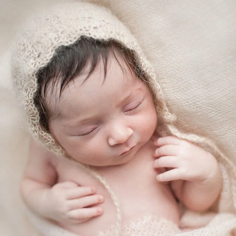 Новорожденный реквизит для фотосъемки infantile шляпа полная луна ребенок ручной вязки милый мохер bebe шляпа Студия фото