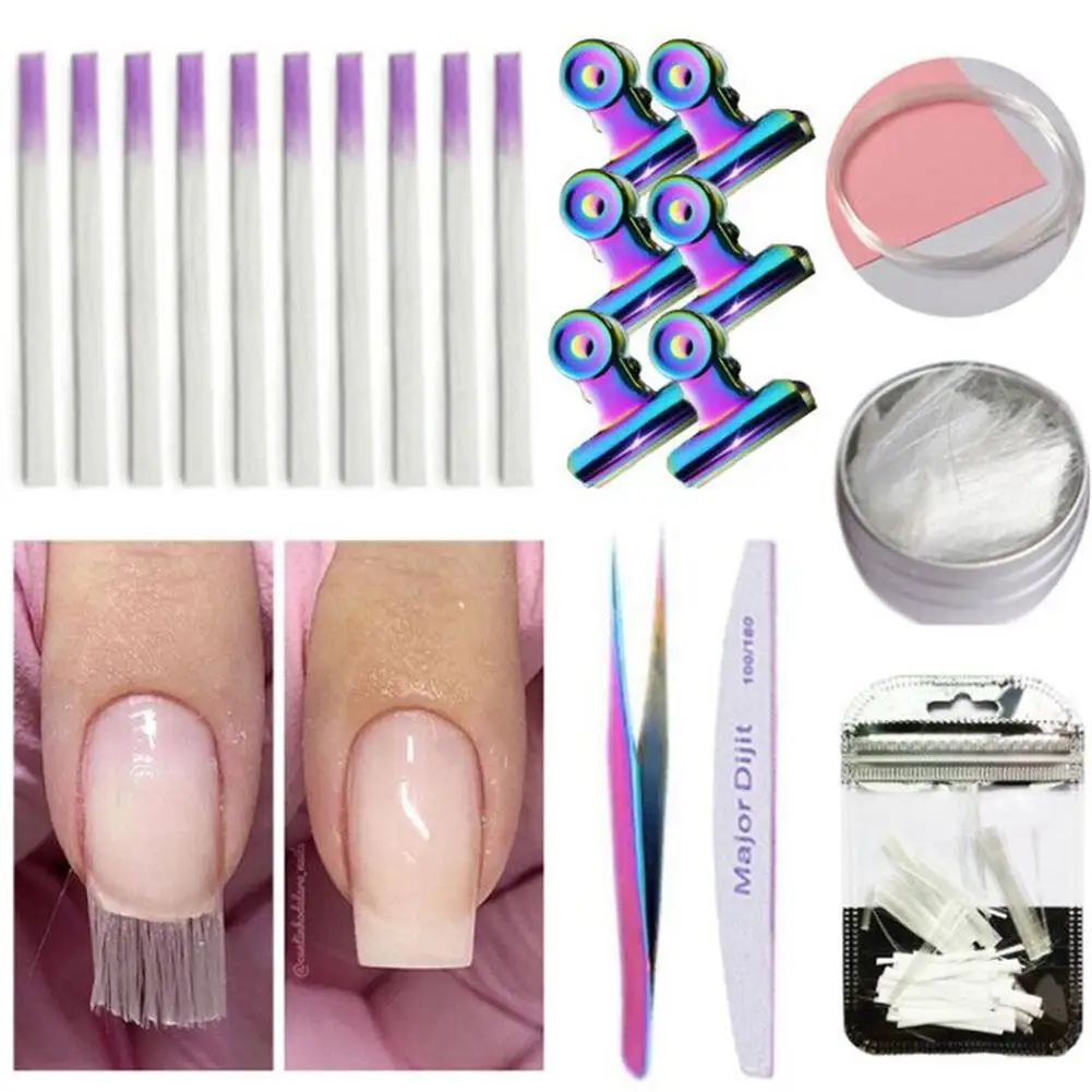 Набор для ногтей из стекловолокна Fibernails стекловолокно гель наращивания