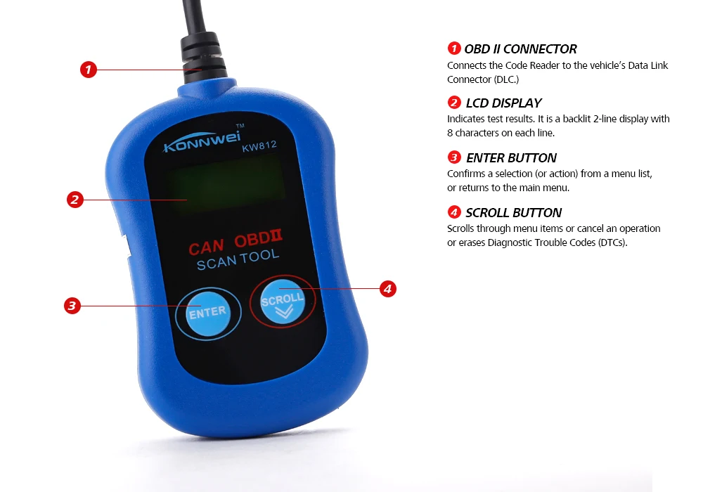 OBD2 Diagnostic KONNWEI VAG305/KW812 Car CAN ODBII Scan Tool VW/AUDI Vehicle Faul Code Readers &amp Tools |