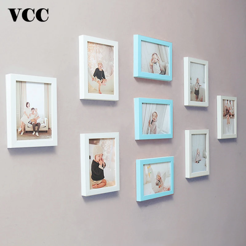 9 шт. классическая деревянная фоторамка для настенного искусства украшение дома 7 дюймов Свадебная пара рекомендации черно-белые фоторамки