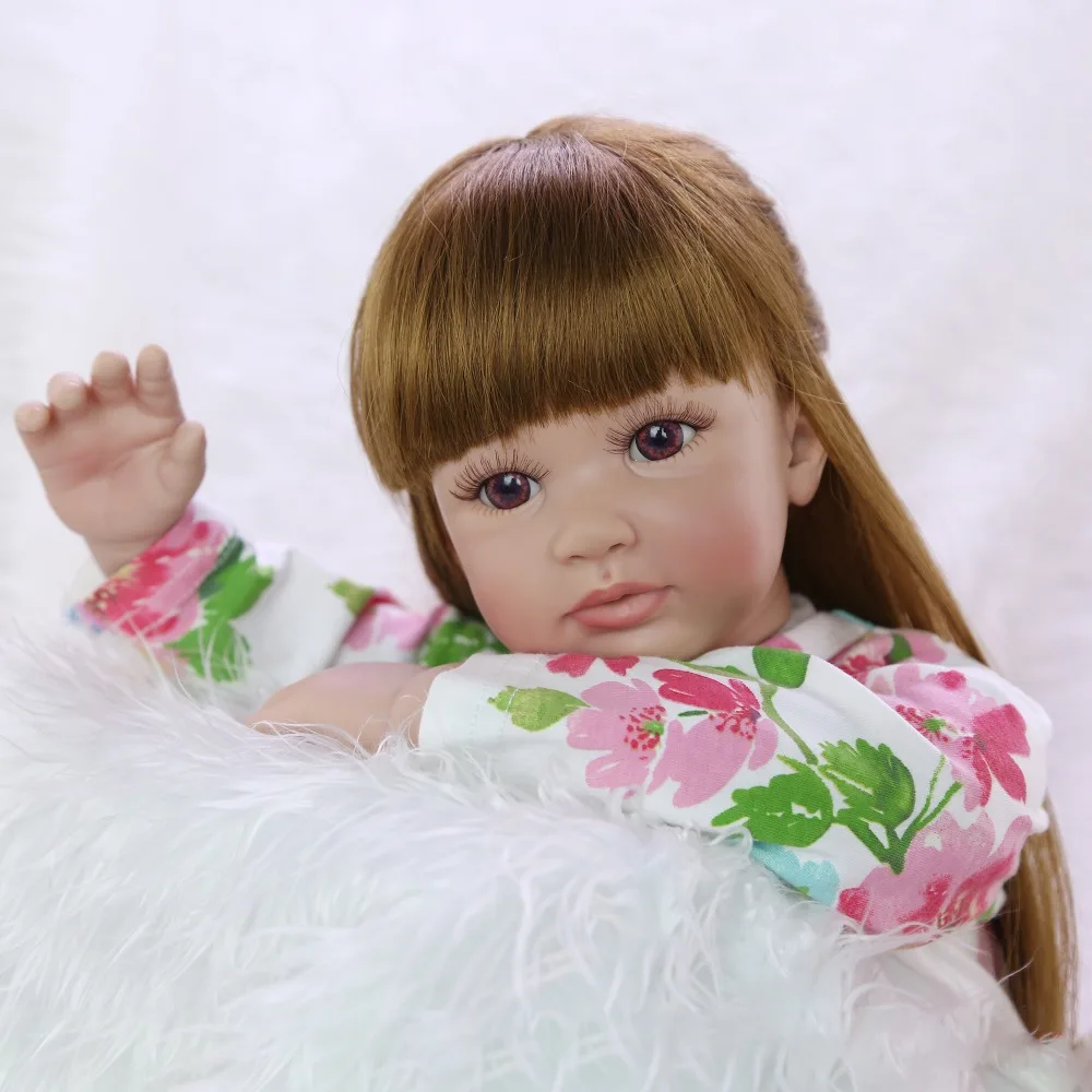 Кукла Reborn baby girl 60 см силиконовая виниловая reborn очаровательная кукла принцессы в