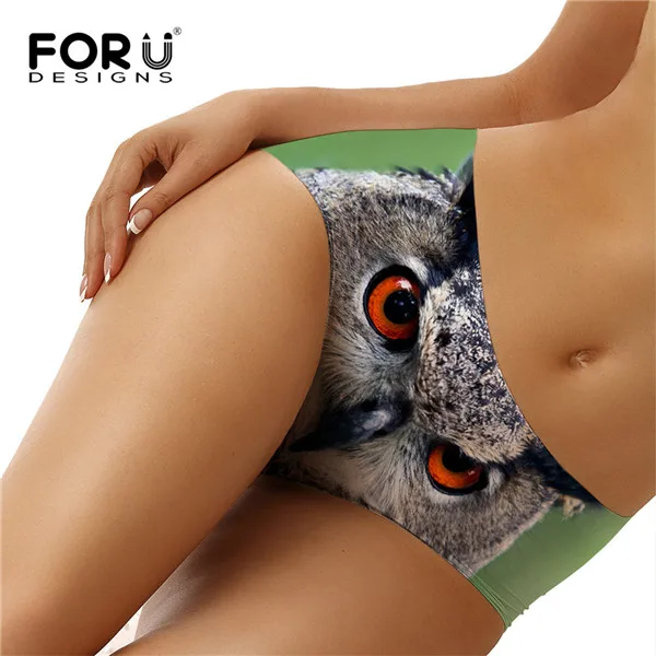 FORUDESIGNS женские 3D сексуальные животные сова печатные трусики дамское нижнее белье бесшовные трусики стринги bragas трусики для женского нижнего белья - Цвет: C4296AM