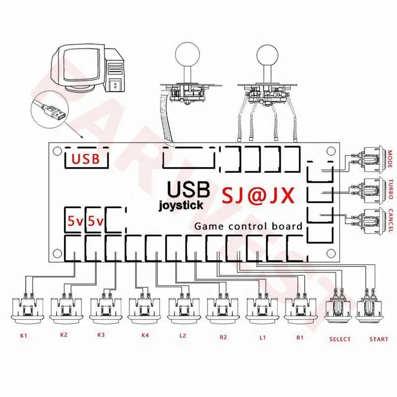 Аркадные игровые кнопки контроллер комплект с аркадные игры; usb энкодер доска для Windows и Raspberry Pi x 5 Pin Sanwa Джойстик и кнопки