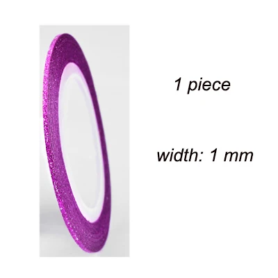 Magenta 1mm 10 цветов клейкая лента для ногтей рулон 3 ширины рулон ленты для ногтей с блестящим украшением цветная лента для ногтей линия для нейл-арта LDL - Цвет: Magenta 1mm