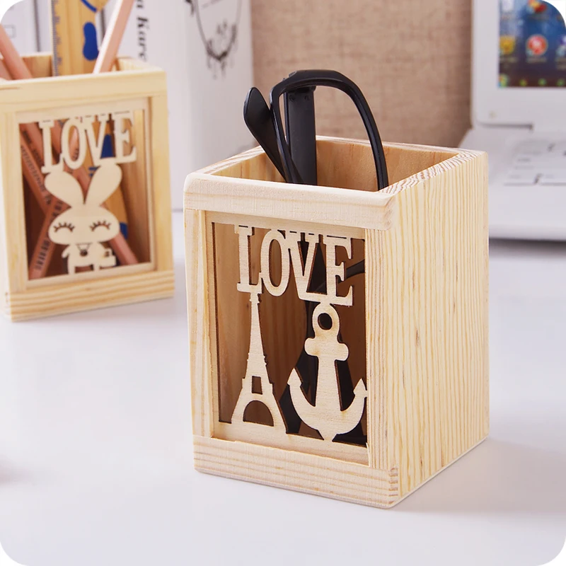 1 шт. деревянная коробка для ручек | Канцтовары офиса и дома