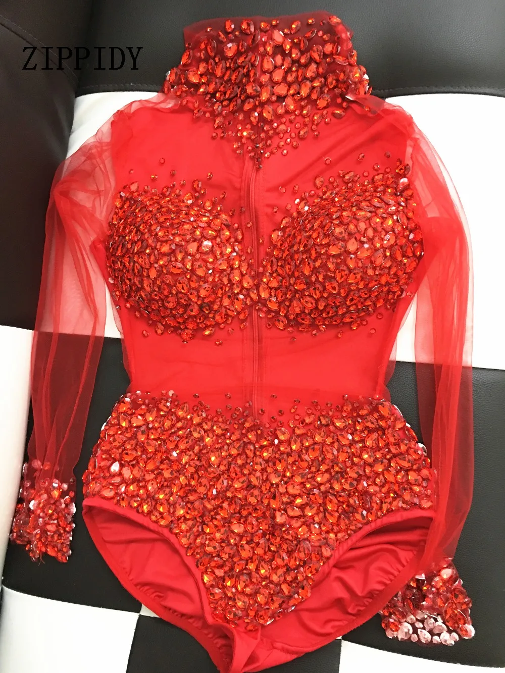 women dancewear New fashioin female nightclub ds lead dance sexy sequins rhinestone star costume jumpsuit women's leotard