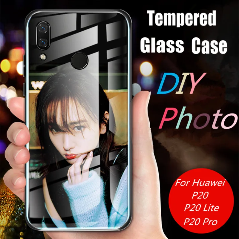 LANCHE DIY P20 чехол из закаленного стекла для Huawei Lite Pro индивидуальная печать фото