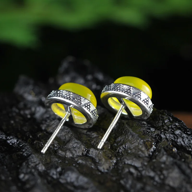 Женские серьги-гвоздики из серебра 925 пробы с камнями | Украшения и аксессуары