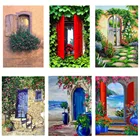 Алмазная картина 5d сделай сам с изображением деревянной двери, с квадратнымикруглыми узорами, украшение для детской комнаты