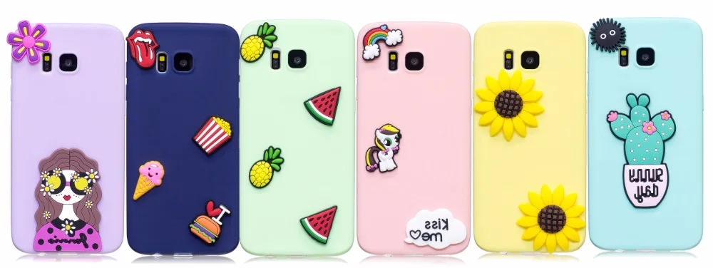 Coatuncle мягкий чехол TPU для Coque Samsung Galaxy S7 случае 3D кремния конфеты чехол для задней панели с мультяшными героями чехол для Samsung S7 Edge чехол