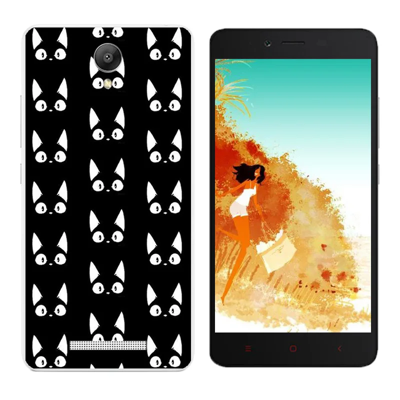Clear Silicone Shell for Xiaomi Redmi Note 2 Phone Case 5.5&quot Golden Printing Hongmi Note2 Back Cover Capa |