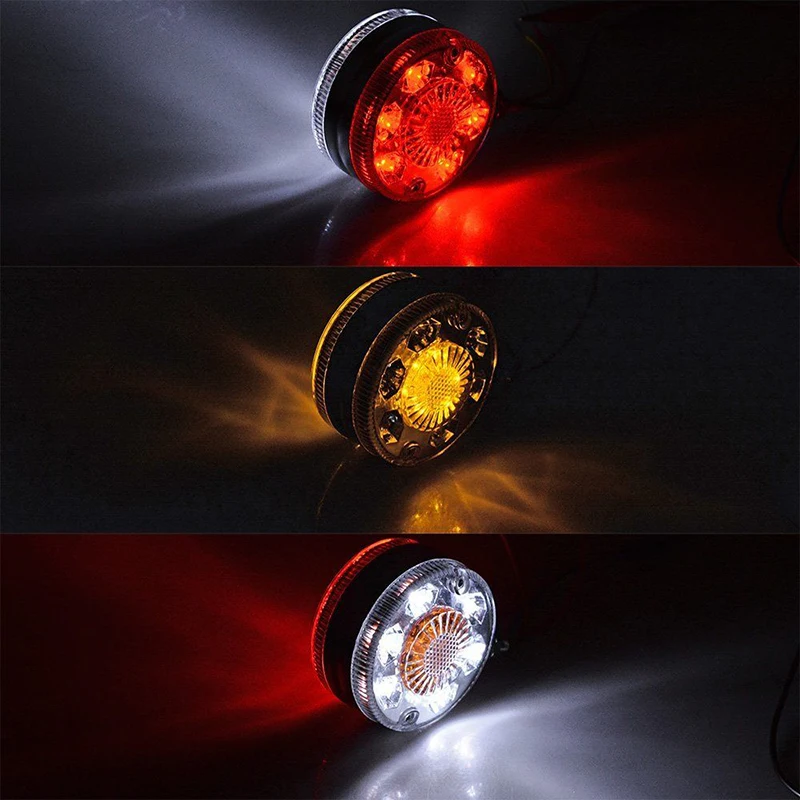 24 LED Pedestal Fender Brake Turn Signal Lamps Roof Lights PC lens White+Amber+Red DC 24V Super Bright Accessories