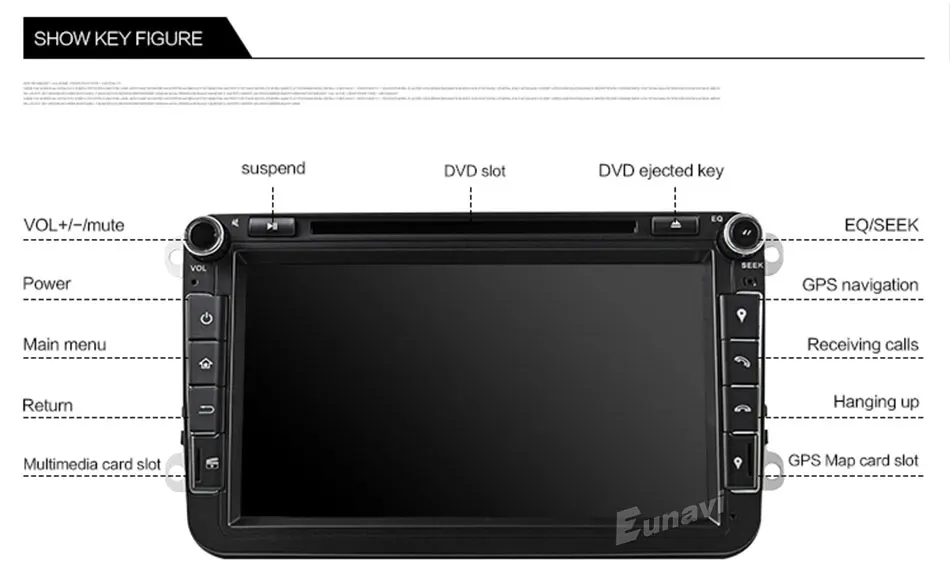 Eunavi 2 din Восьмиядерный 4 г 64 г Android 9 автомобильный DVD gps для VW Passat CC Polo GOLF 5 6 Touran EOS T5 Sharan Jetta Tiguan радио dsp