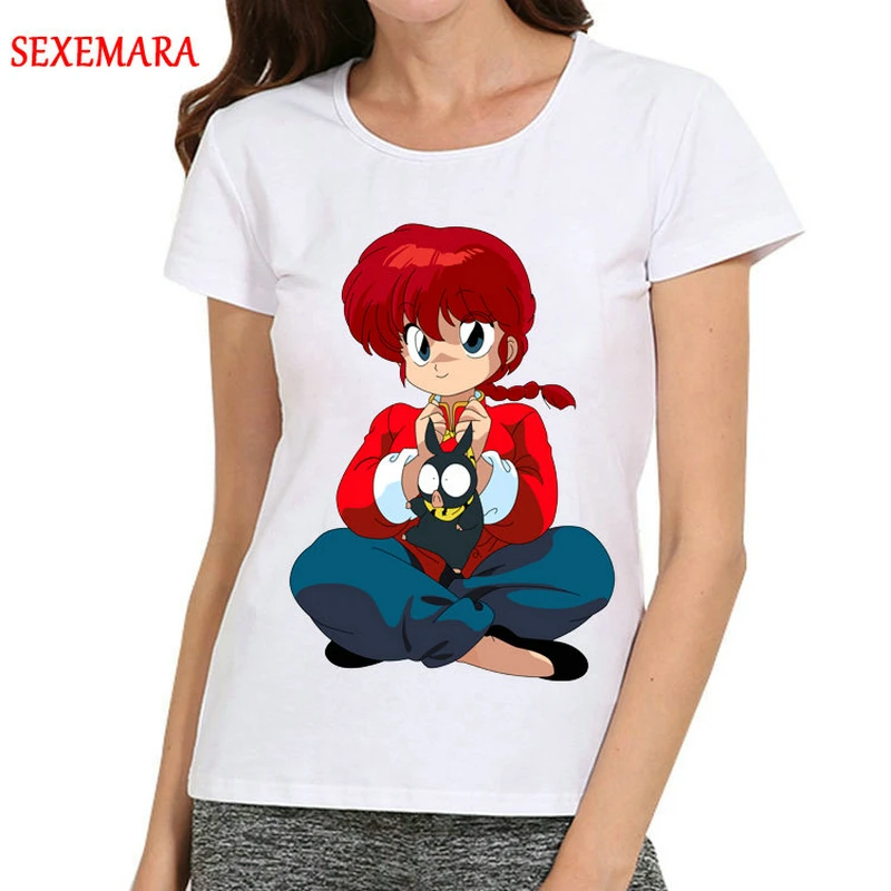 Женская футболка Ranma 1/2, короткий рукав, белый цвет, аниме Ranma, футболка, топ, футболка, винтажная, аниме, футболка на лето