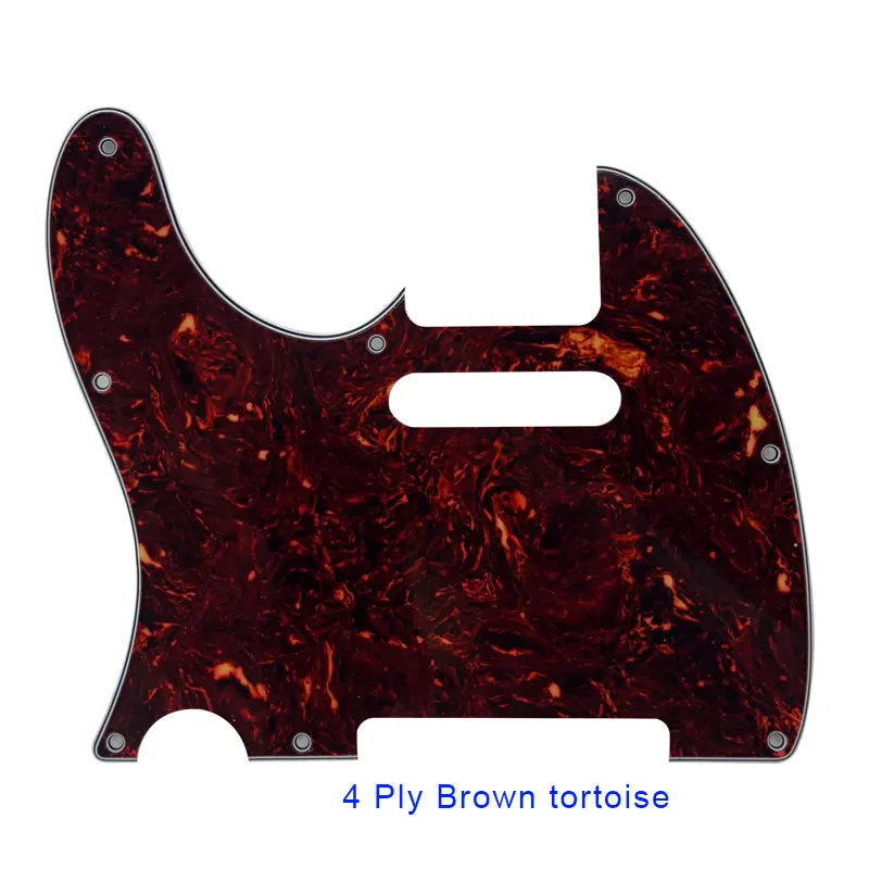 Pleroo Гитары аксессуары для левой руки Pickguards для американский Стандартный Tele гитара Telecaster 8 Винт гитара отверстия защитная пластина - Цвет: brown tortoise
