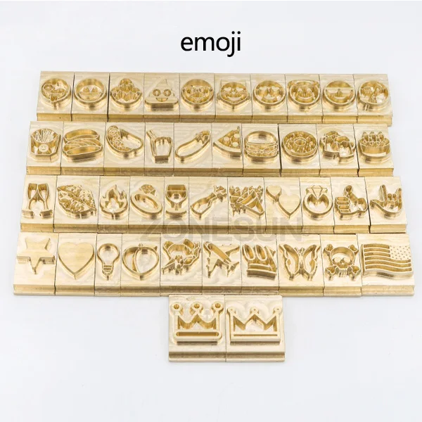 emoji ZONESUN, логотип, алфавит, подарок, латунный пресс, буквенный штамп, инструмент для брендинга, железная индивидуальность, кожа, дерево, тиснение горячей фольгой - Цвет: emoji