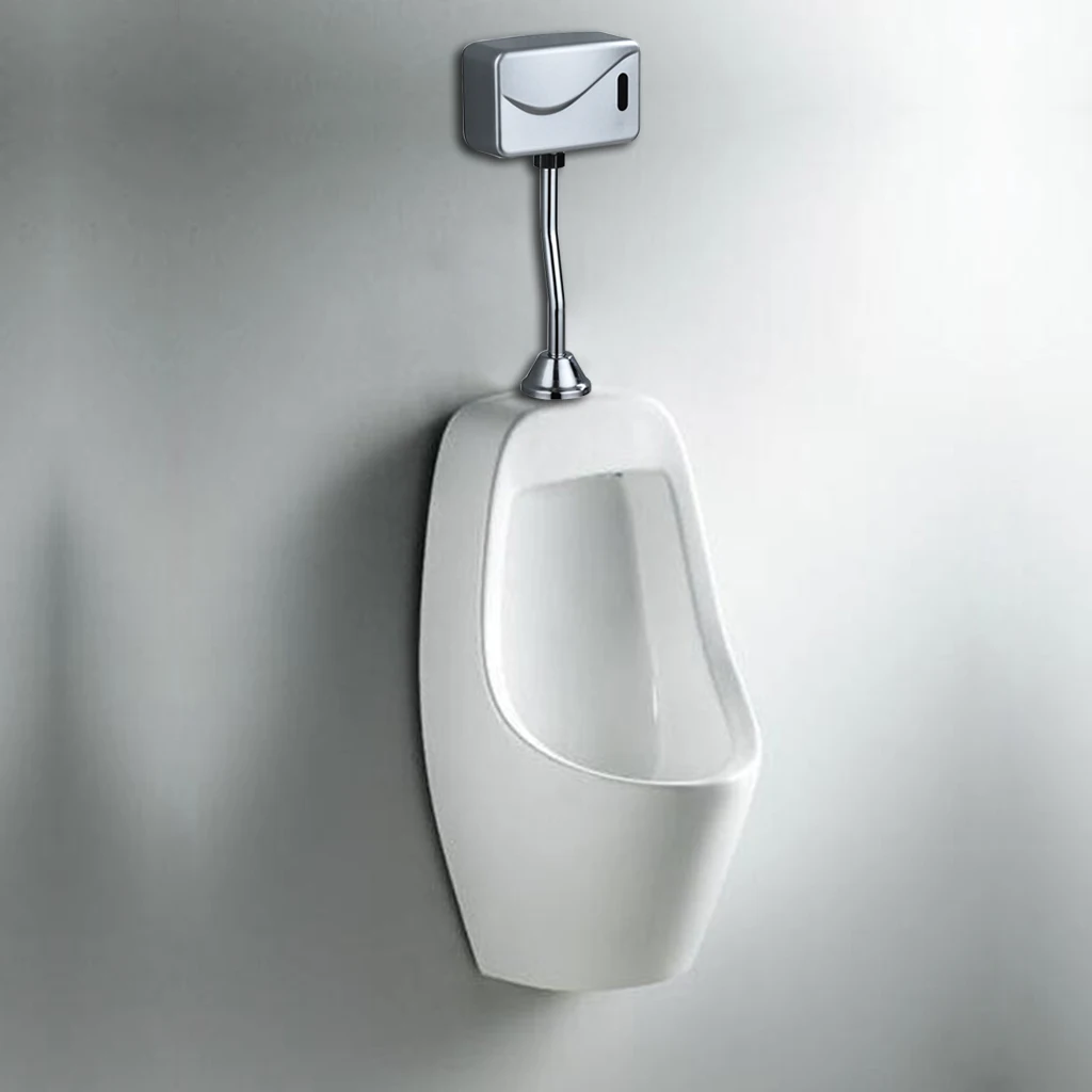 Bathroom Toilet Automatic Electric Urinal Flush Valve Sensor Infrared Touchless Exposed Wall Mount DC 6V Accessories | Обустройство