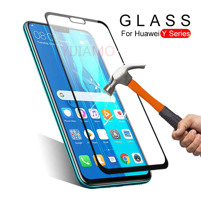 Чехол для экрана huawei y9 2019 y5 y6 y7 prime Защитное стекло y 5 6 7 9 y5ii pro arc edge закаленная