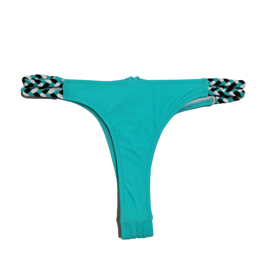 Женский купальник на дно бикини плетеный пляжный костюм танга с завязками сбоку