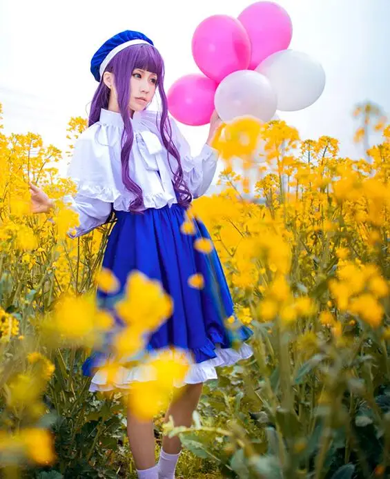 Косплей японского аниме карты Captor Sakura daiduji tomoyo Голубое Платье Нежный тихий Cos