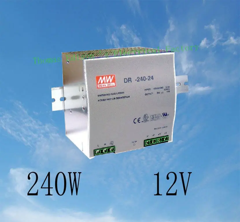 DIANQI Din rail источник питания 240 Вт 12 В 24 в 48 мощный ac dc преобразователь DR хорошее
