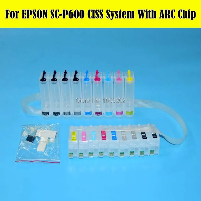 9 цветов/комплект электронная сигарета EPSON P600 Ciss с индикатором уровня чернил чип
