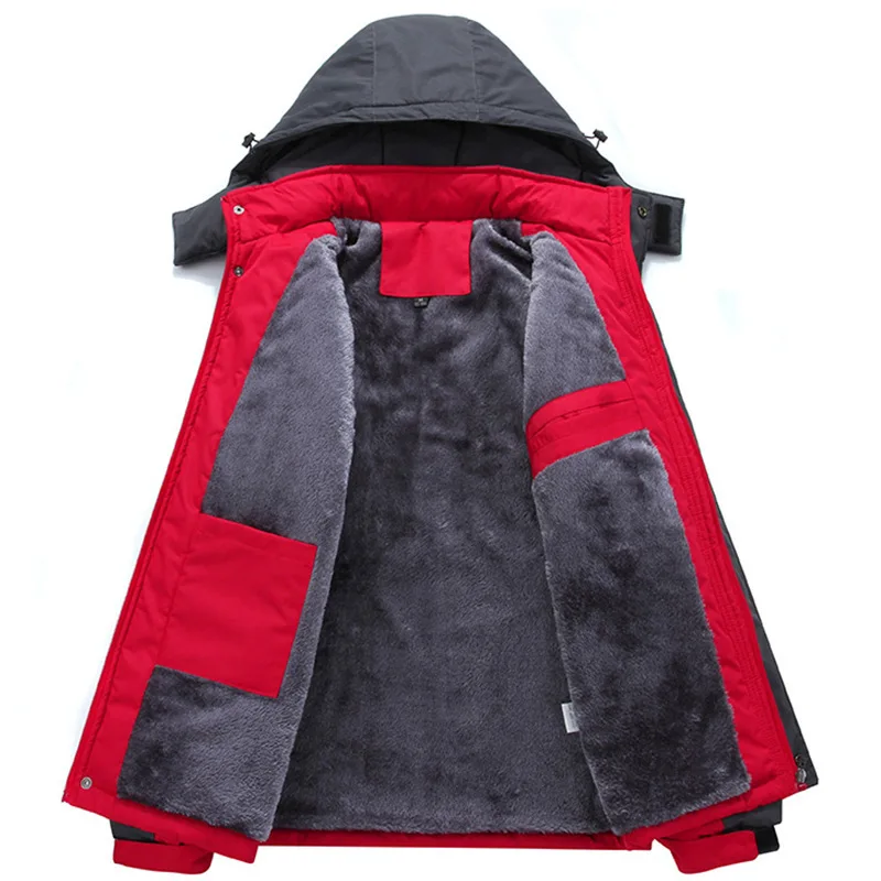 

Nice Waterproof Winter Men Technical Jacket Warm Parkas Travel Windproof Detachable Hood Zipper Outerwear Coat SizeM-7XL 2J1187