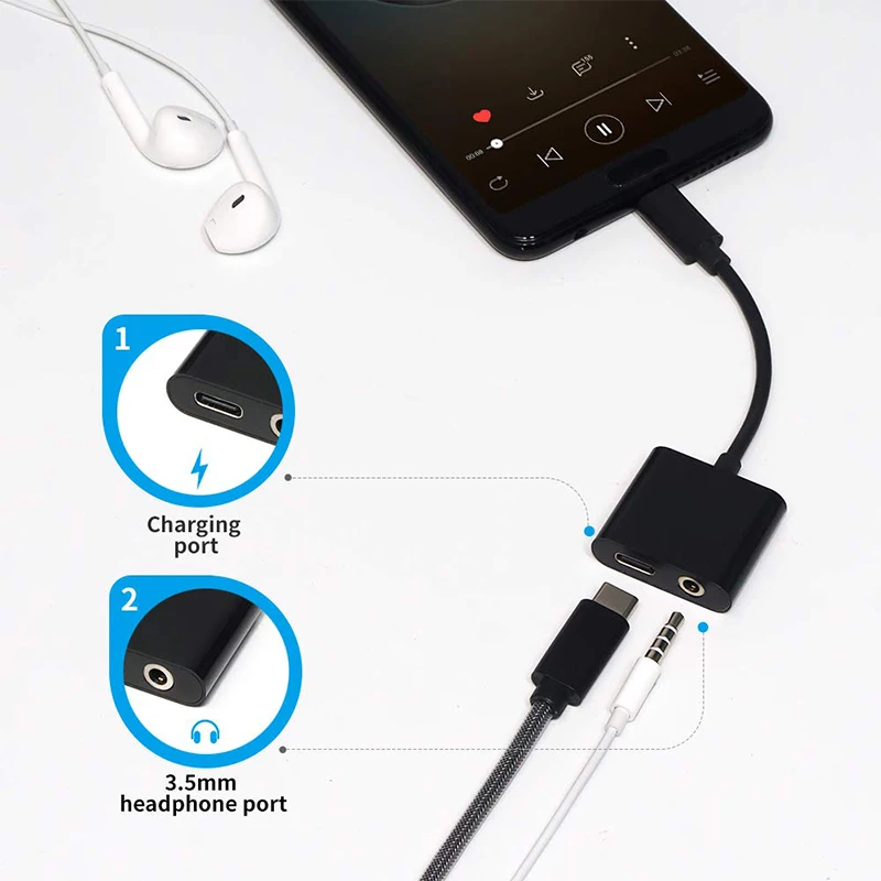 Highever usb type C до 3 5 мм разъем для наушников кабель адаптер AUX аудио Xiaomi huawei P20 mate 20 Pro