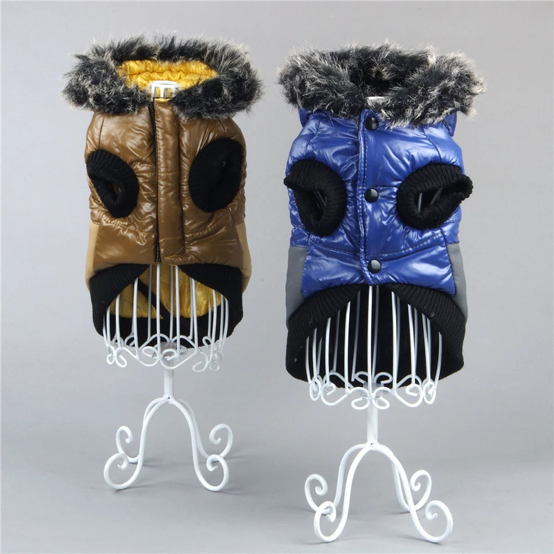 PERTTYLIFE Pet Supplies Dog Clothes Fall and Winter Clothing Hooded PU Leather Jacket With Zipper Casual Coat CLT99 |