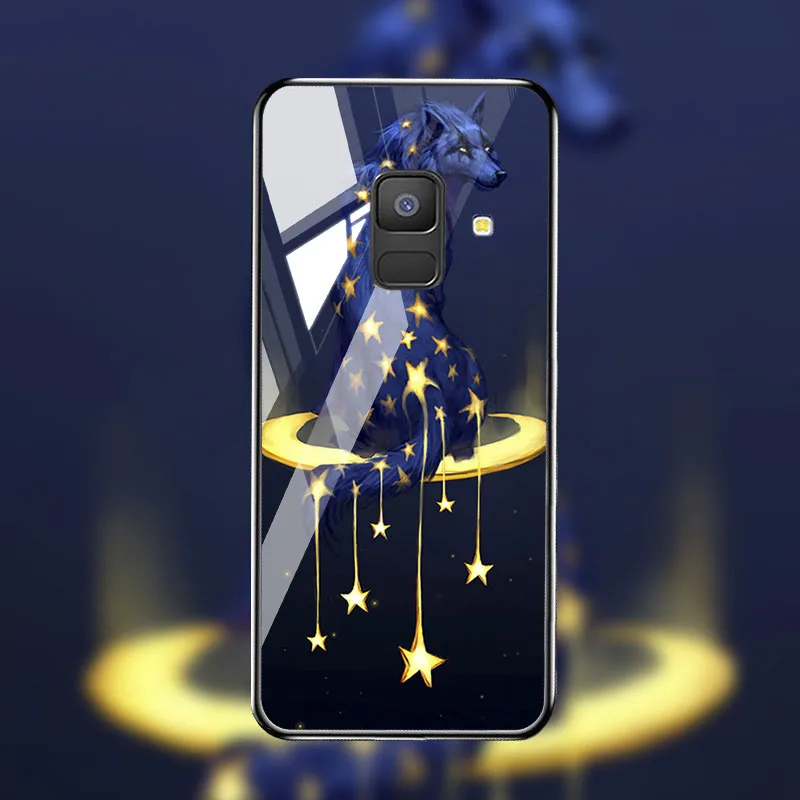 M008 Soaptree чехол из закаленного стекла для samsung Galaxy A8 A6 Plus чехол s Star Space мультфильм для samsung A8 A730F A530F чехол бампер - Цвет: M008