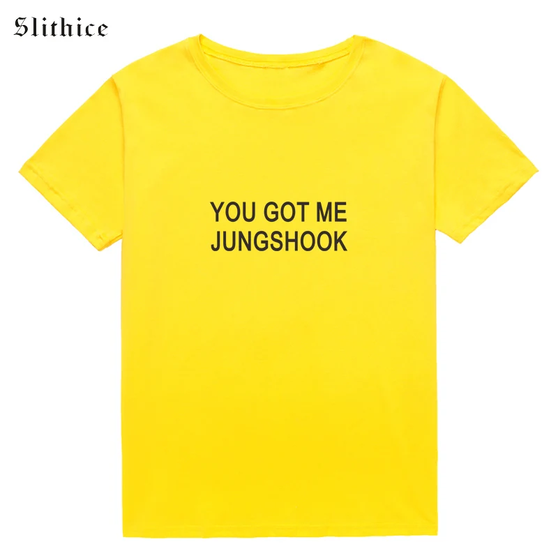 Slithice You got me Jungshook футболка Топы летняя рубашка футболки harajuku повседневная женская