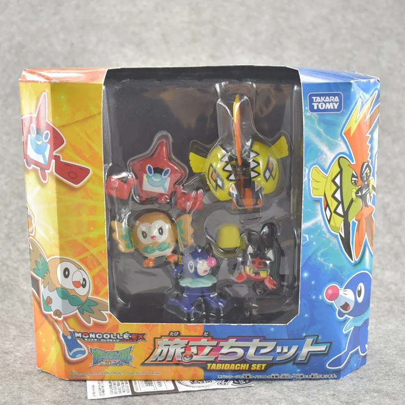 TAKARA TOMY POKEMON Rowlet Seel Litten Tapu Koko фигурка игрушки мультфильм фигурки коллекции подарки игрушки для детей