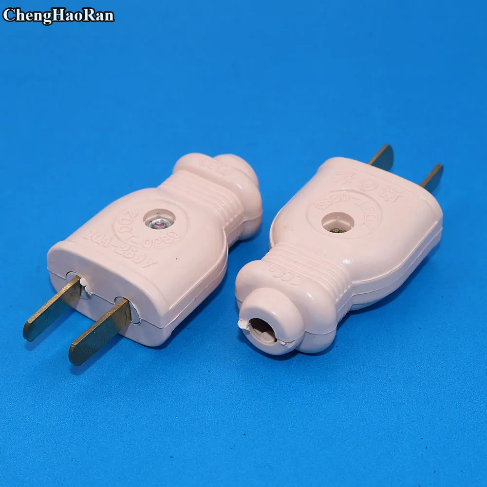 

ChengHaoRan 10A 250V Flat 2pin AC Male Female Electrical Socket Jack Plug for Extended Power Cord Connector