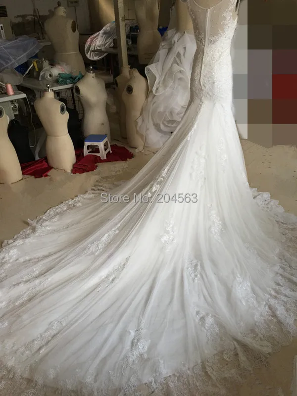 Потрясающие Роскошные свадебные платья русалки с V-образным вырезом Свадебное