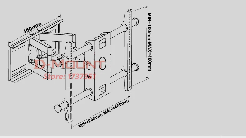 DL-D-201ST 6 arm 2" 55" полный движения выдвижной ЖК-телевизор настенное крепление из нержавеющей стали поворотный экран кронштейн Стенд Плазменный держатель