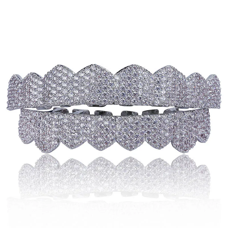 TOPHIPHOP золотистый Серебристый хип хоп гриль для зубов ледяная микрозакрепка